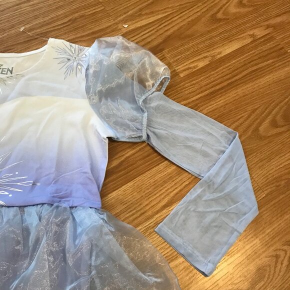 Disney Frozen Princess Elsa Dress Size 2X Blue Silver Snowflake Halloween - Picture 6 of 9